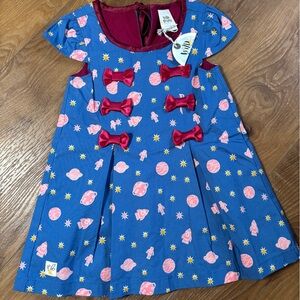Blue cosmic space wild flower size 2 toddler dress